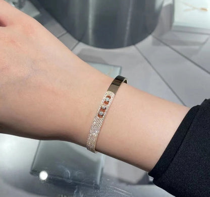 [⭐Aura]Move Noa Rose Gold Pavé Diamond Bangle Bracelet