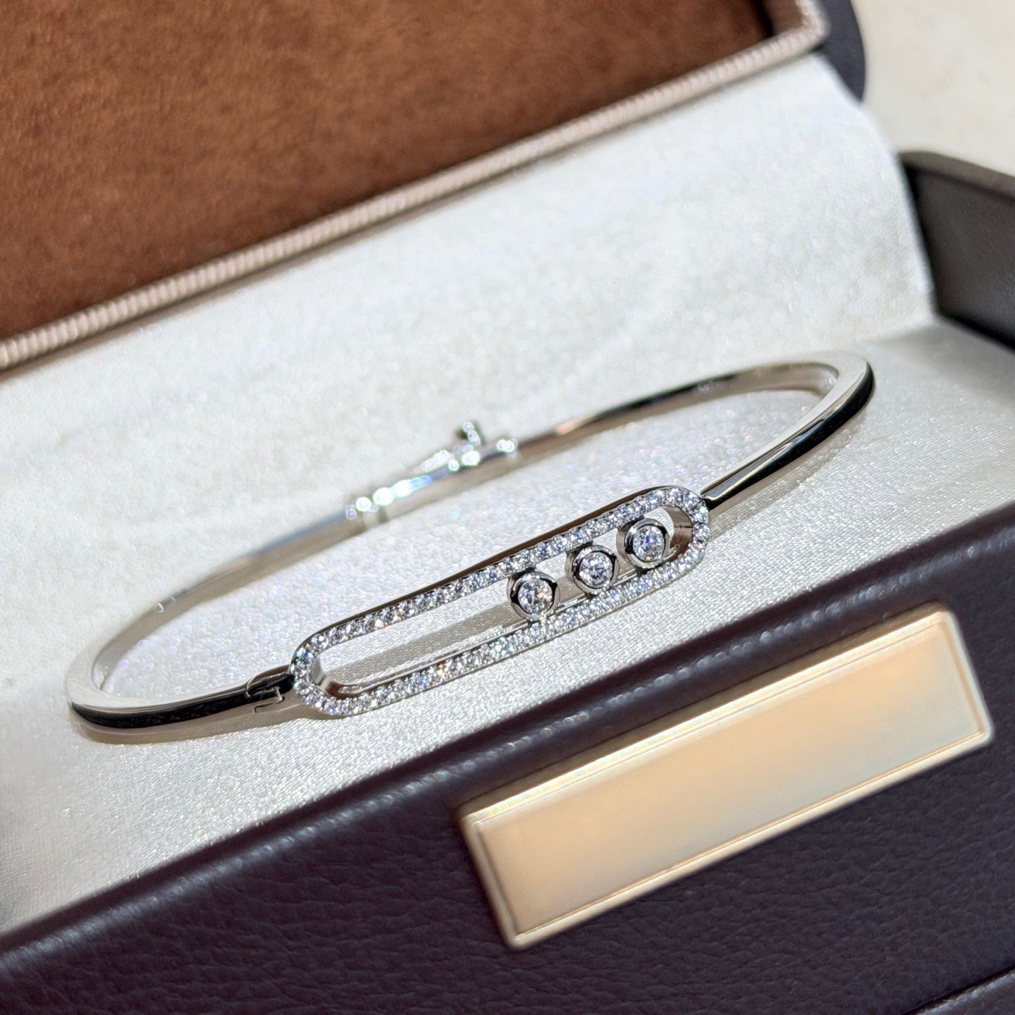 [⭐Aura]Move Pavé Diamond Bangle Bracelet M
