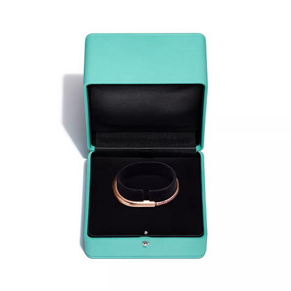 [Spark Jewels]LOCK BRACELET ROSE DIAMOND PINK GOLD