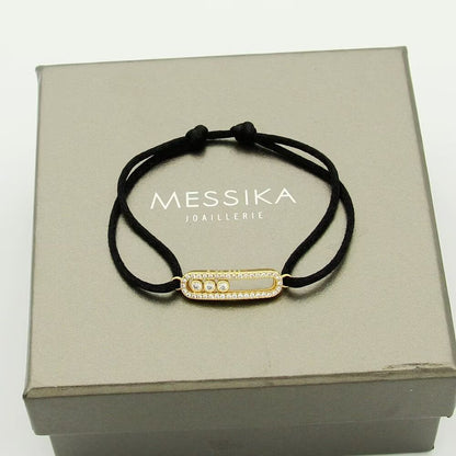 [⭐Aura]Messika Care(s) pink cord pavé bracelet