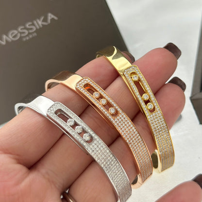 [⭐Aura]Move Noa Rose Gold Pavé Diamond Bangle Bracelet