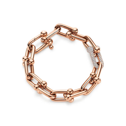 [Spark Jewels]HARDWEAR BRACELET PINK GOLD AND SILVER DIAMOND