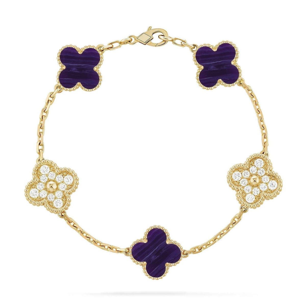 [Spark]CLOVER 5 MOTIF PURPLE STRIPES BRACELET COLLECTION