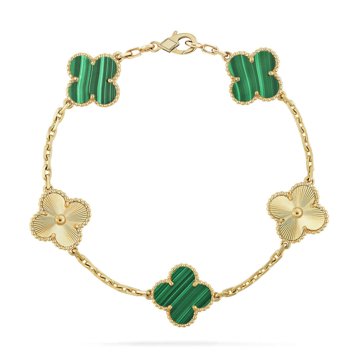 [⭐Spark] CLOVER 5 MOTIF MALACHITE BRACELET COLLECTION