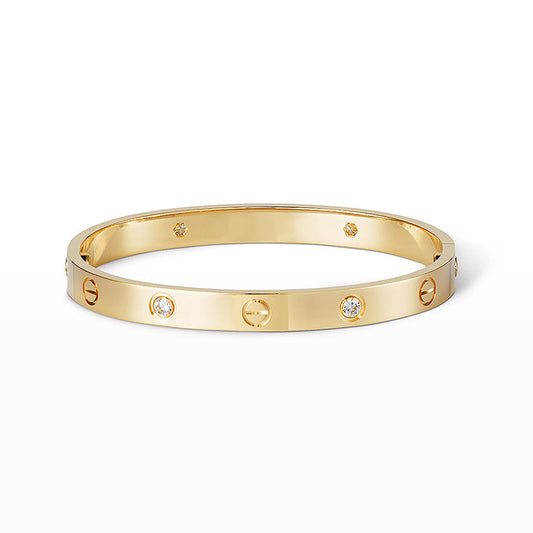[⭐Aura]LOVE BRACELET 6.1MM 4 DIAMONDS