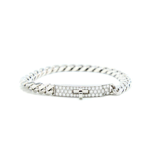 [⭐Aura]KELLY CHAIN SILVER DIAMOND BRACELET