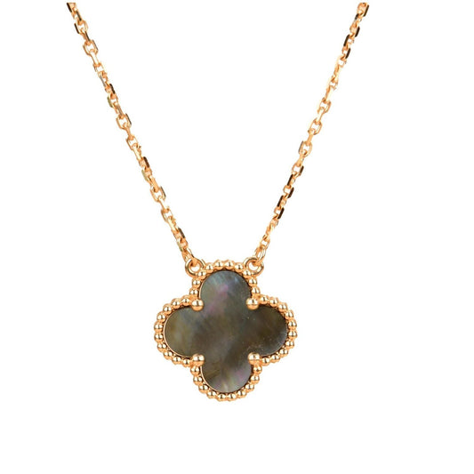 [⭐Aura]CLOVER 15MM  GRAY MOTHER OF PEARL NECKLACE