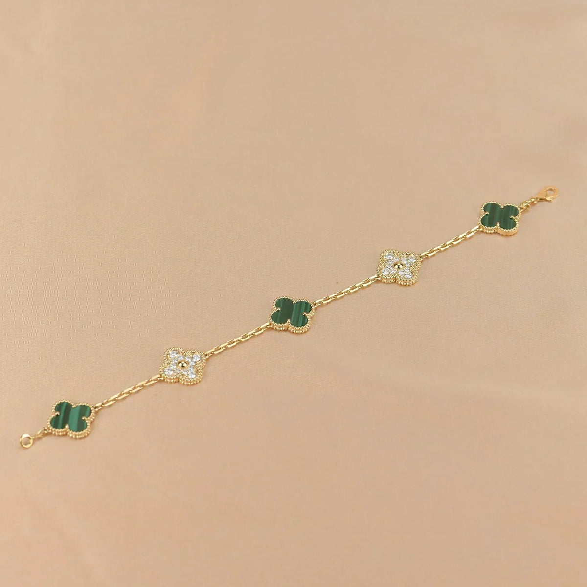 [⭐Spark] CLOVER 5 MOTIF MALACHITE BRACELET COLLECTION