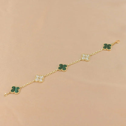 [⭐Spark] CLOVER 5 MOTIF MALACHITE BRACELET COLLECTION