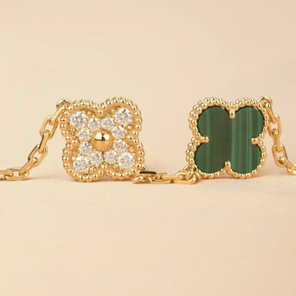 [⭐Spark] CLOVER 5 MOTIF MALACHITE BRACELET COLLECTION