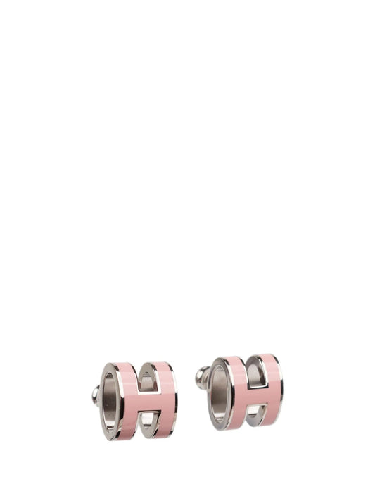 [⭐Aura]MINI POP H SILVER EARRINGS PINK
