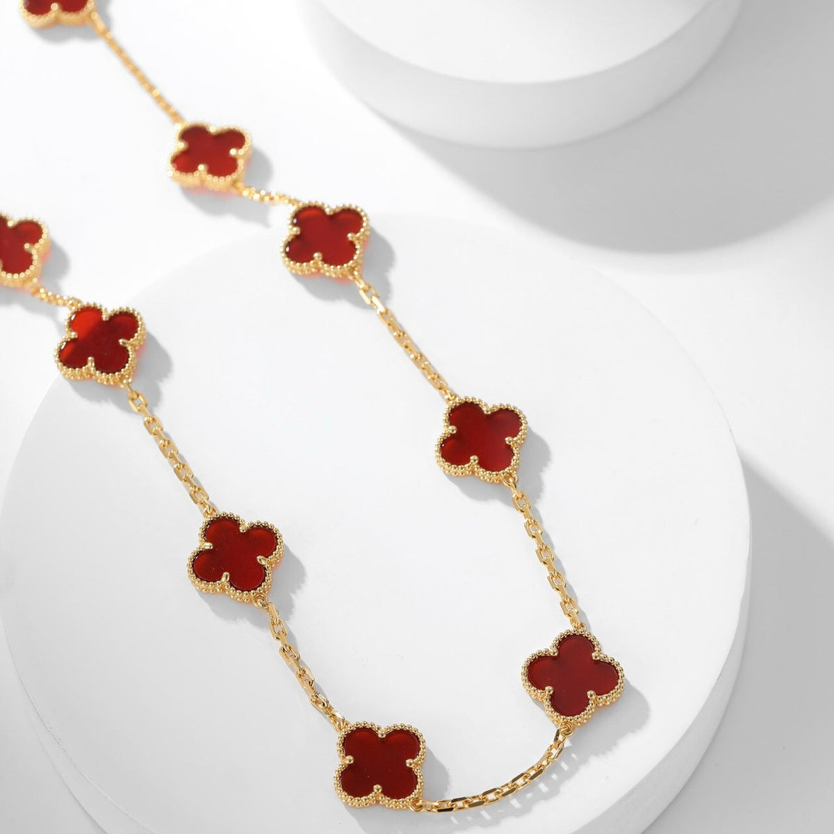 [Spark]CLOVER 10 MOTIFS CARNELIAN NECKLACE