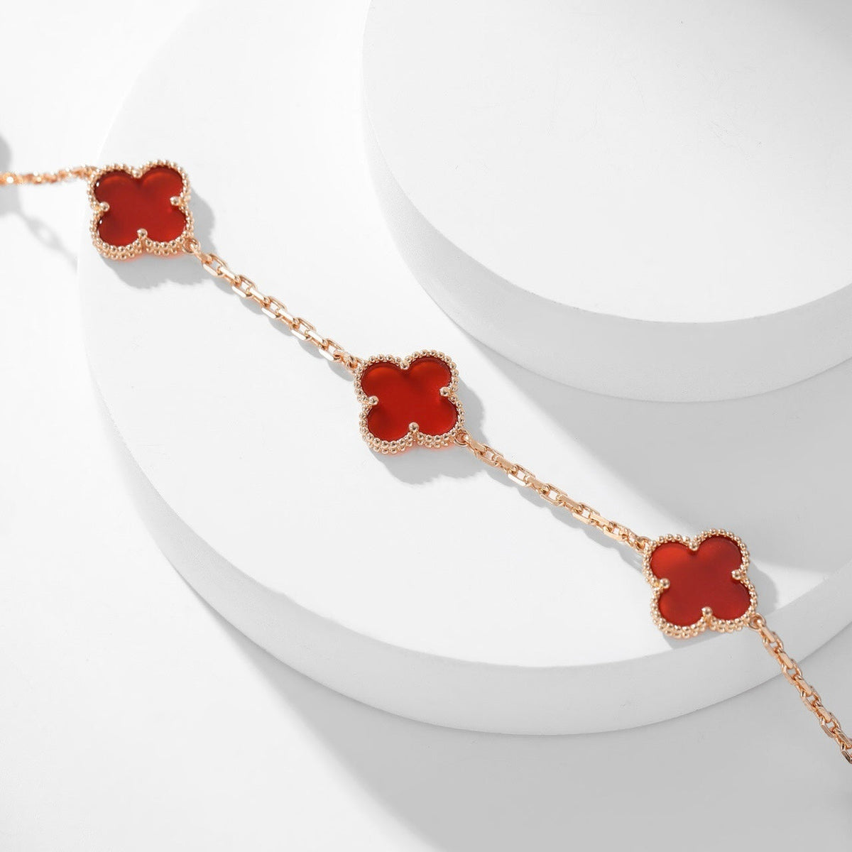 [Spark]CLOVER 10 MOTIFS CARNELIAN NECKLACE