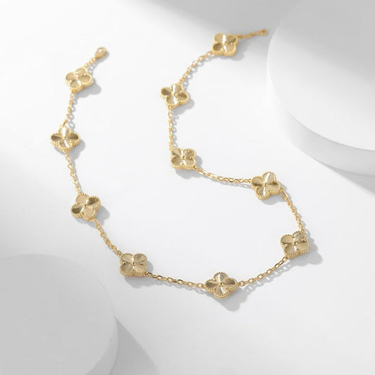 [⭐Aura]CLOVER 10 MOTIFS LASER NECKLACE