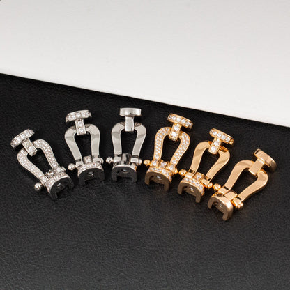 [⭐Spark]FORCE LARGE HORSESHOE FULL DIAMOND BRACELET GOLD