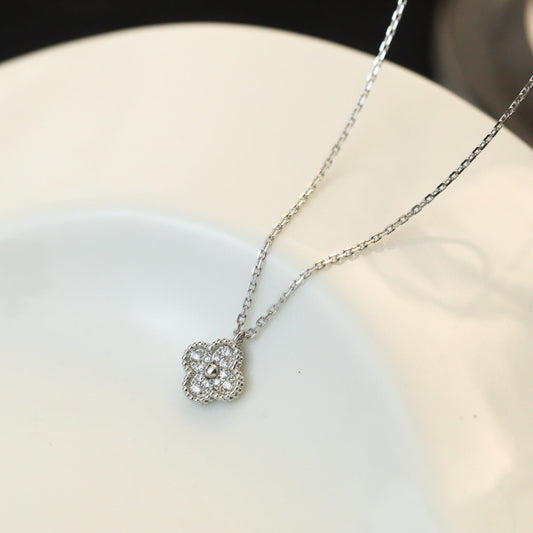 [⭐Aura]CLOVER MINI 9.5MM PENDANT DIAMOND NECKLACE