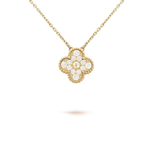 [⭐Aura]CLOVER 15MM DIAMOND SINGLE FLOWER NECKLACE