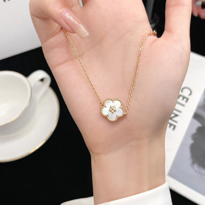 [⭐Spark]Spark  WHITE MOP  PLUM BLOSSOM NECKLACE
