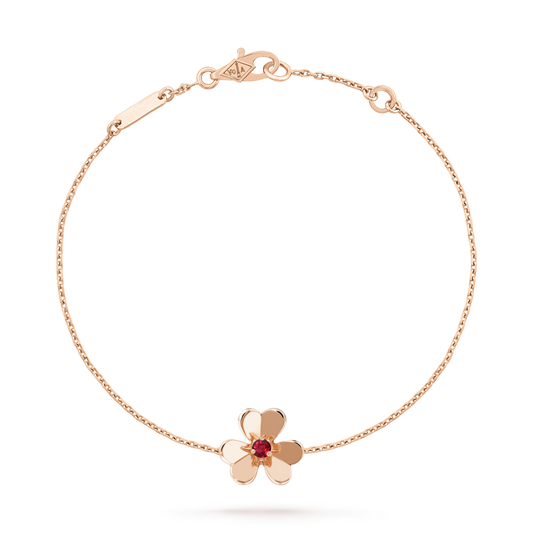 [⭐Aura]FRIVOLE GOLD FLOWER PINK MALACHITE BRACELET