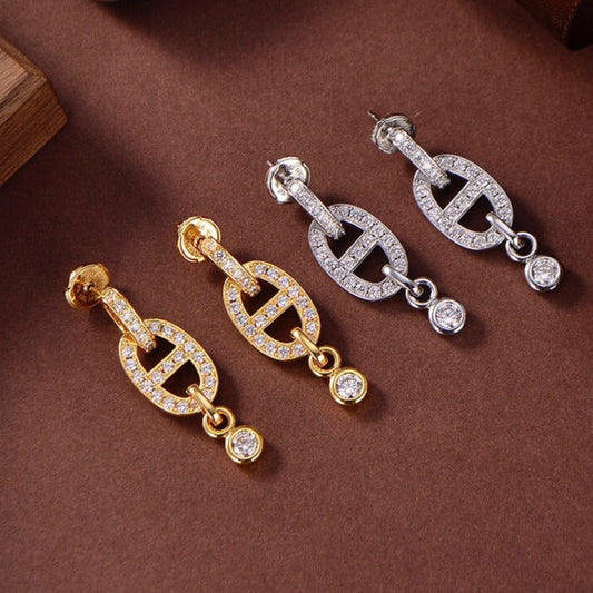 [⭐Aura]HM CHAINE DIAMOND EARRINGS