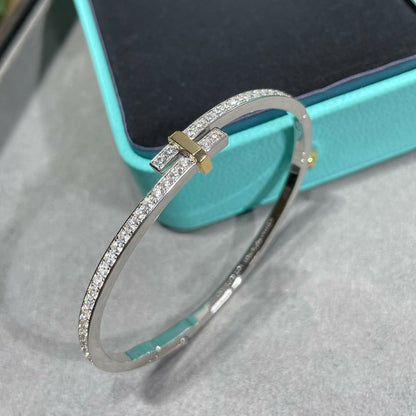 [Spark Jewels]EDGE DIAMOND GOLD SILVER BRACELET