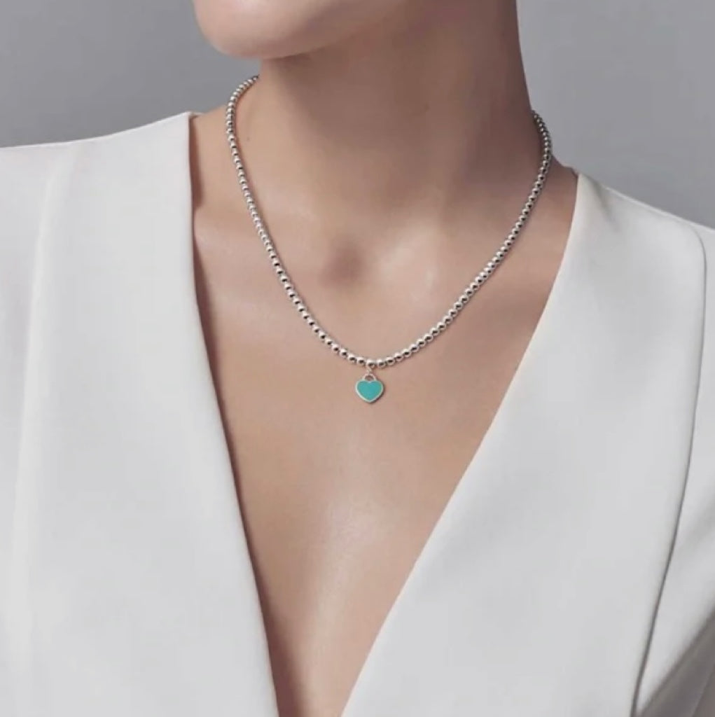[Spark Jewels]RETURN TO TIF SILVER BEAD NECKLACE