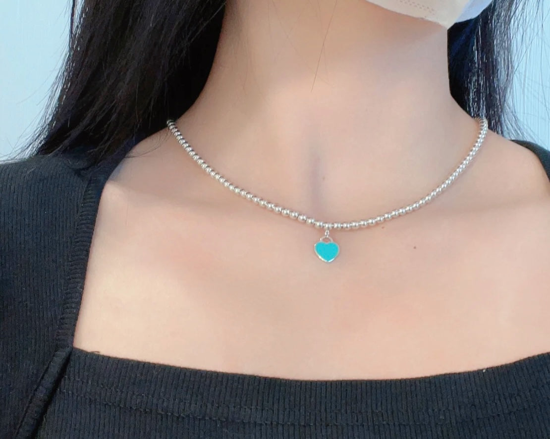 [Spark Jewels]RETURN TO TIF SILVER BEAD NECKLACE