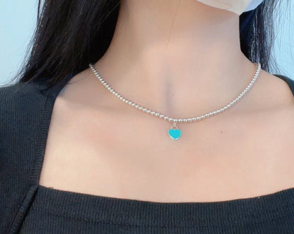 [Spark Jewels]RETURN TO TIF SILVER BEAD NECKLACE