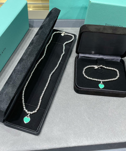 [Spark Jewels]RETURN TO TIF SILVER BEAD NECKLACE