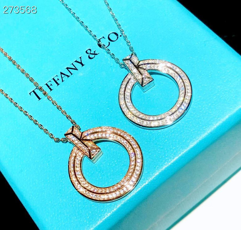 [Spark Jewels]T1 CIRCLE DIAMOND PAVED MEDIUM NECKLACE