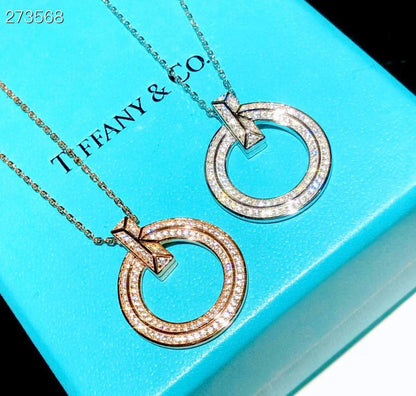[Spark Jewels]T1 CIRCLE DIAMOND PAVED MEDIUM NECKLACE