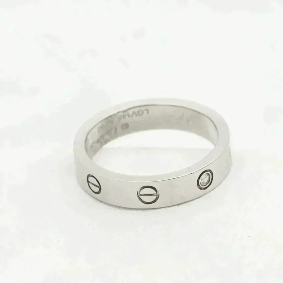 [⭐Spark]LOVE RING 4MM 1 DIAMOND SILVER