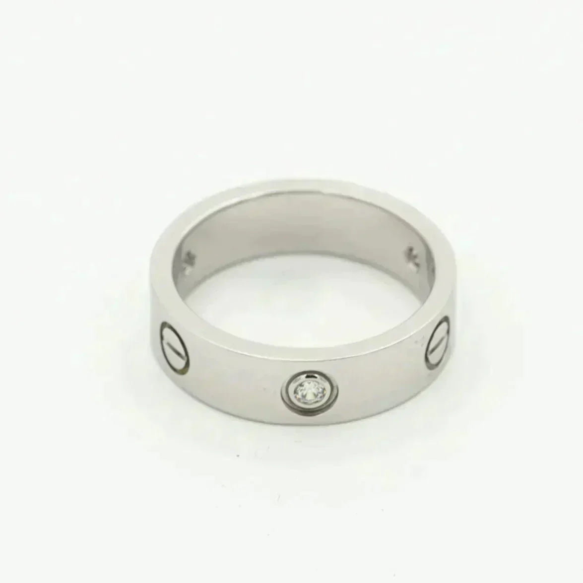 [⭐Spark]LOVE RING 5.5MM 3 DIAMONDS SILVER