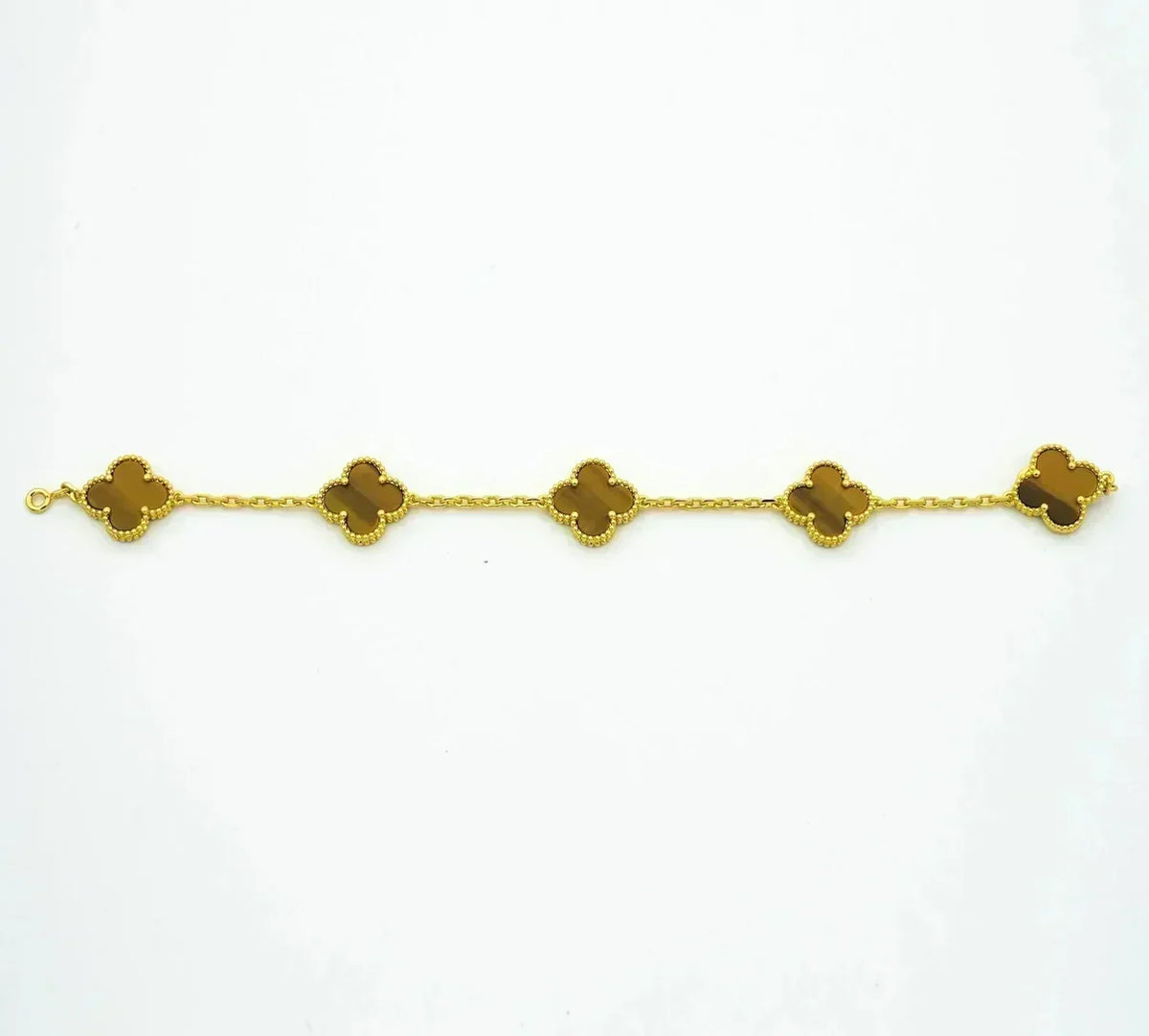 [Spark] CLOVER 5 MOTIFS TIGER EYE BRACELET COLLECTION