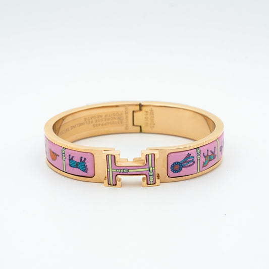 [⭐Aura]H PINK GOLD BRACELET PINK CERAMIC