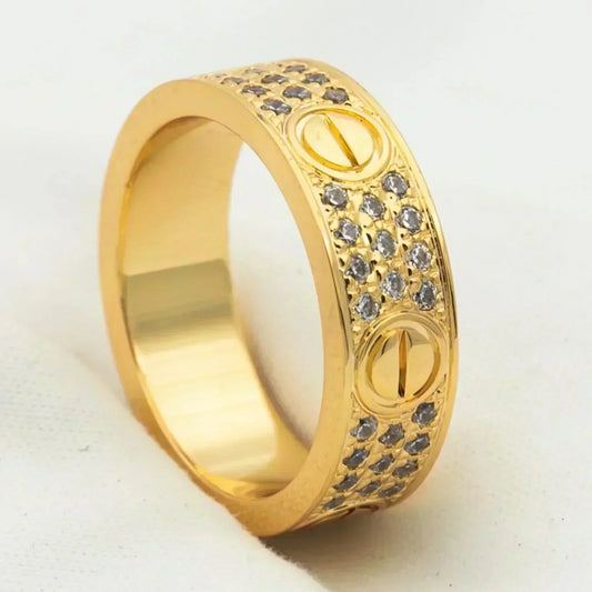 [⭐Aura]LOVE RING 5.5MM DIAMONDS PAVED