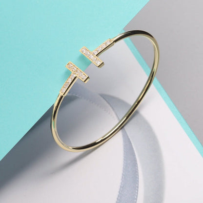 [Spark Jewels]T BRACELET 1.8MM GOLD DIAMOND