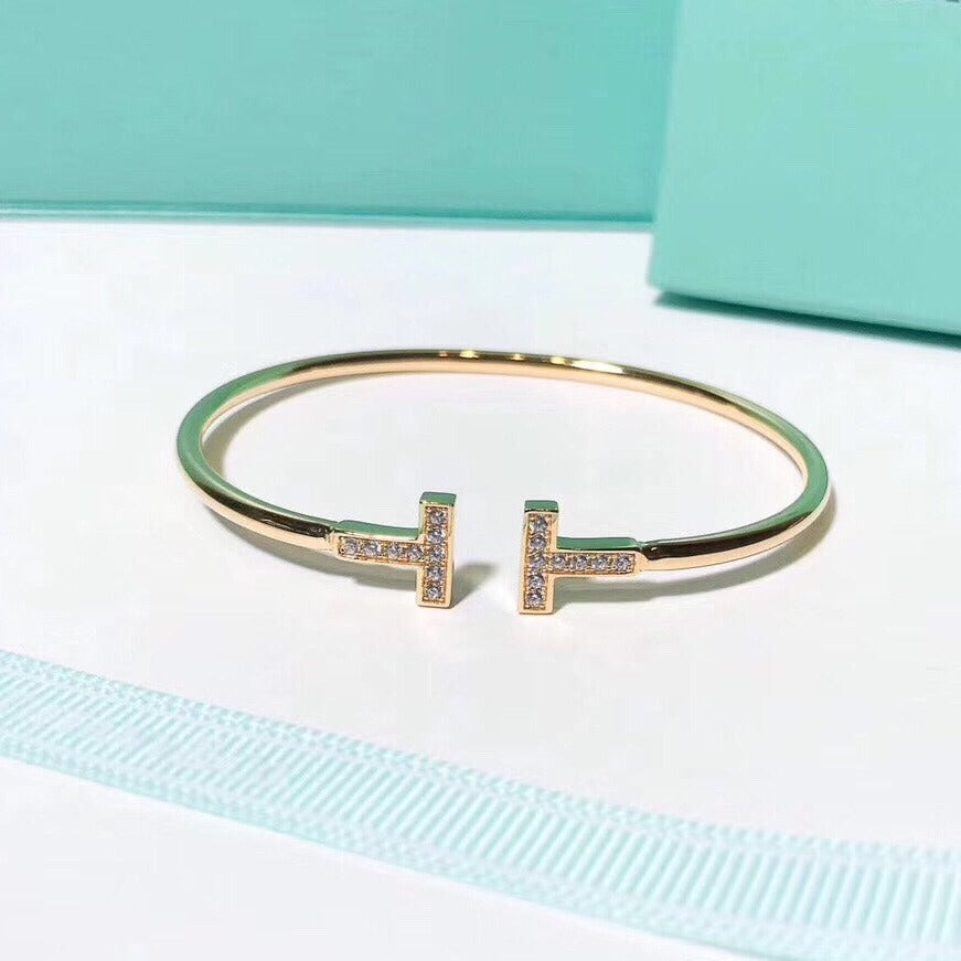 [Spark Jewels]T BRACELET 1.8MM GOLD DIAMOND