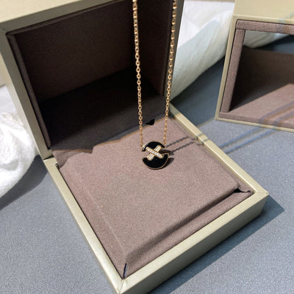 [⭐Spark]JEUX DE PINK GOLD DIAMOND NECKLACE