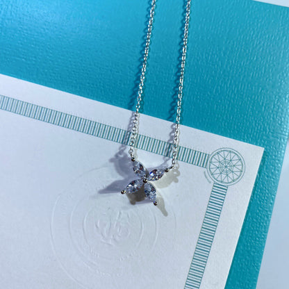 [Spark Jewels]PLATINUM AND DIAMOND VICTORIA PENDANT NECKLACE