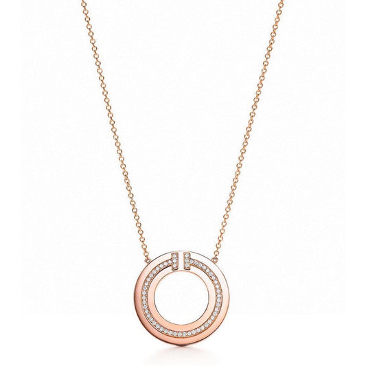 [Spark Jewels]DIAMOND AND MOTHER OF PEARL CIRCLE PENDANT