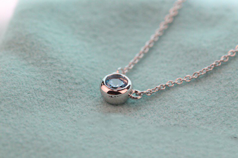 [Spark Jewels]ELSA PERETTI SERIES SINGLE DIAMOND SIMPLE NECKLACE