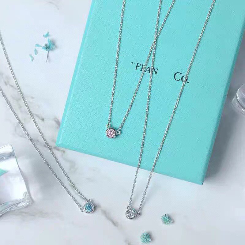 [Spark Jewels]ELSA PERETTI SERIES SINGLE DIAMOND SIMPLE NECKLACE