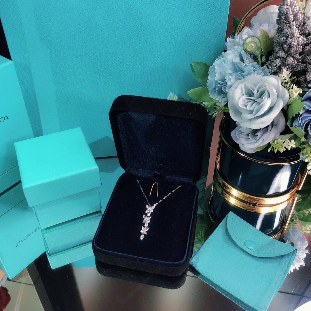 [Spark Jewels]MIXED CLUSTER DIAMOND DROP PENDANT