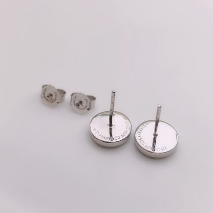 [Spark Jewels]TURQUOISE CIRCLE WHITE GOLD EARRINGS