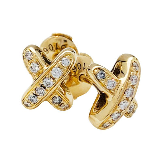 [⭐Aura]JEUX DE GOLD DIAMOND EARRINGS