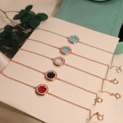 [Spark Jewels]DIAMOND CIRCLE PINK GOLD BRACELET