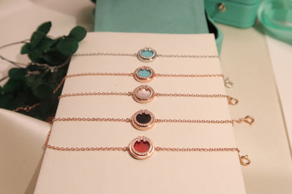 [Spark Jewels]DIAMOND CIRCLE PINK GOLD BRACELET