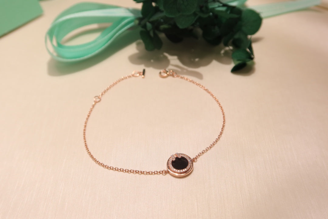 [Spark Jewels]DIAMOND CIRCLE PINK GOLD BRACELET