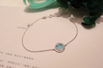 [Spark Jewels]DIAMOND CIRCLE PINK GOLD BRACELET